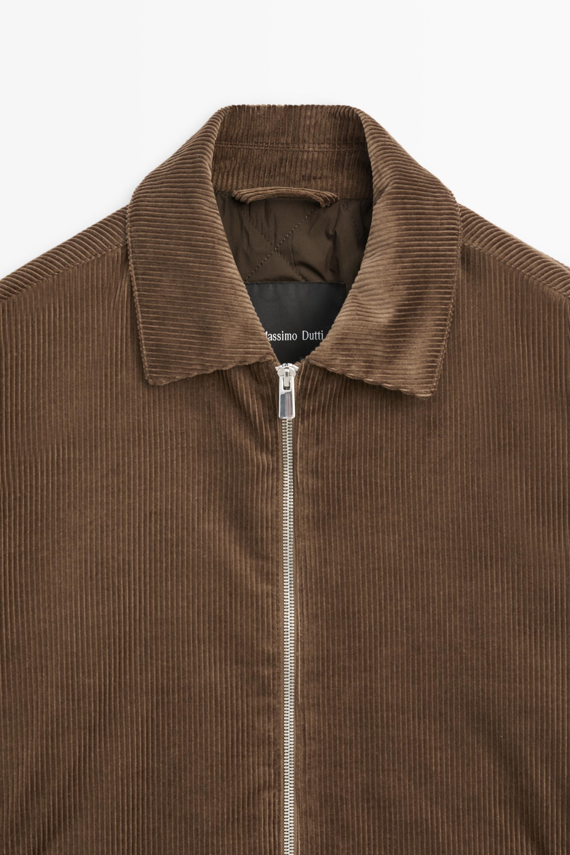 Quilted corduroy zip jacket